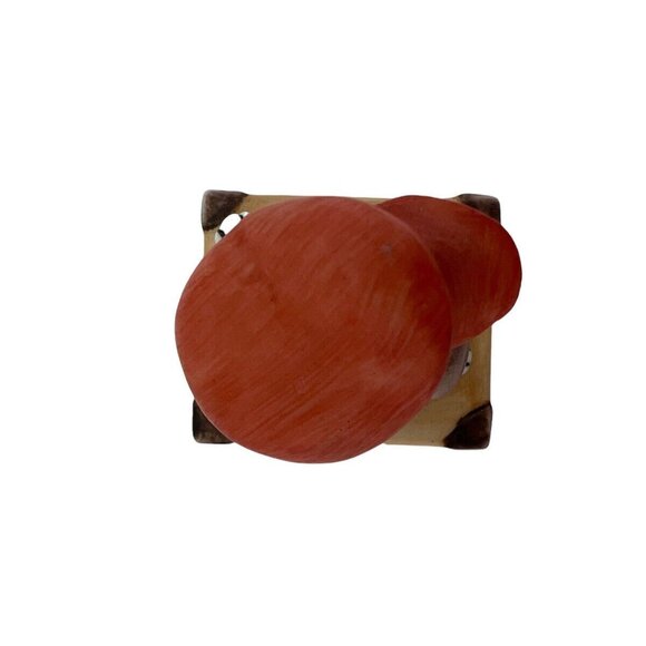 Vtg Lefton Trinket Box Dog Puppy Porcelain Bisque Suitcase Hat Scarf 2325 EUC - Picture 6 of 10